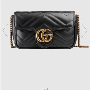 Gucci GG Marmont Leather super mini black bag